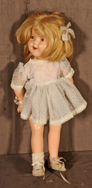 "IDEAL " MANUFACTURER, SHIRLEY TEMPLE DOLL. GOOD. 1: "IDEAL " MANUFACTURER, SHIRLEY TEMPLE DOLL. GOOD. 19" H.