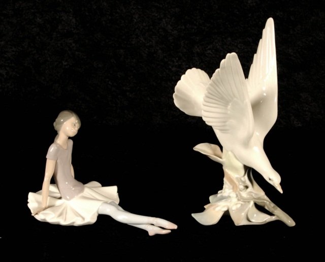 2 LLARDO PIECES. 1 ENTITLED "PHYLISS" # 1356 AND THE: 2 LLARDO PIECES. 1 ENTITLED "PHYLISS" # 1356 AND THE OTHER ENTITLED " TURTLE DOVE." #4550. GOOD. TD 11" X 6 1/4" - P 6" X 5 1/8".