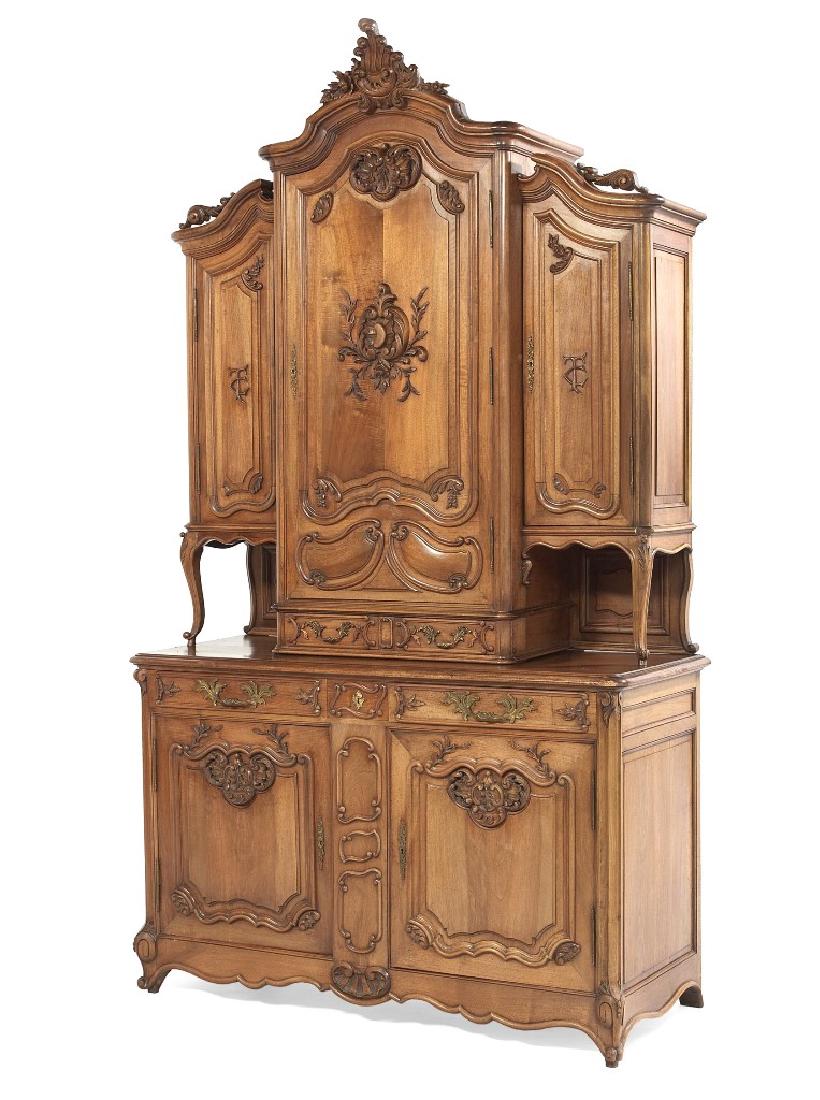 French Fruitwood 2 Part Cabinet ca. 1900, the cornice (1 of 5)