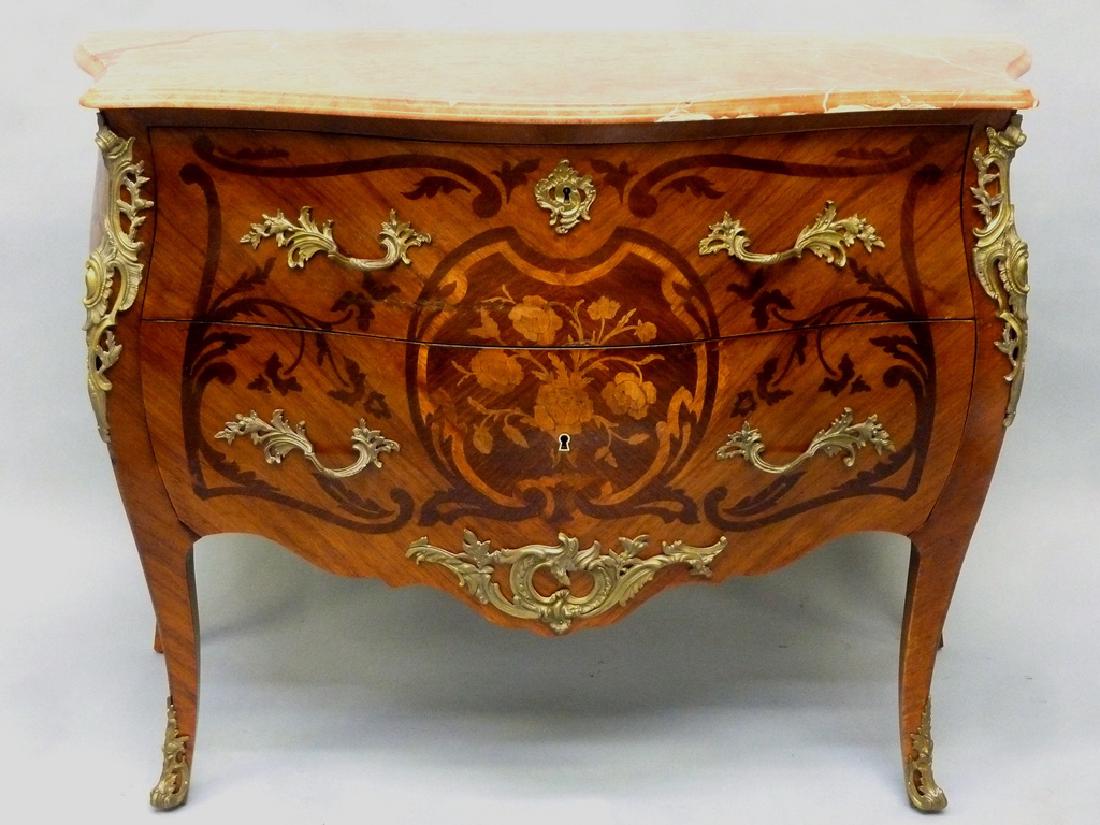 French Louis XV Style Marquetry Commode, Early 20th (1 of 7)