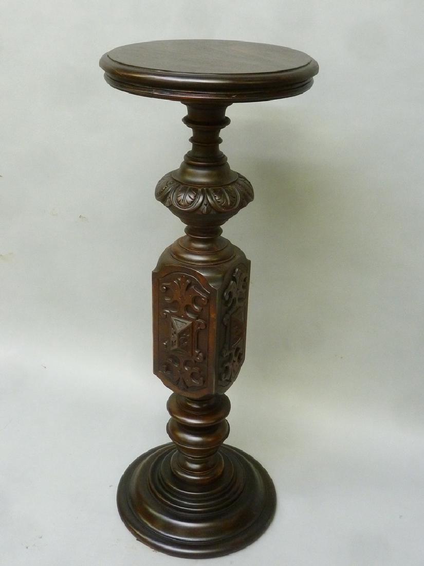 Circa 1900 Heavily Carved American Wooden Pedestal - h (1 of 3)