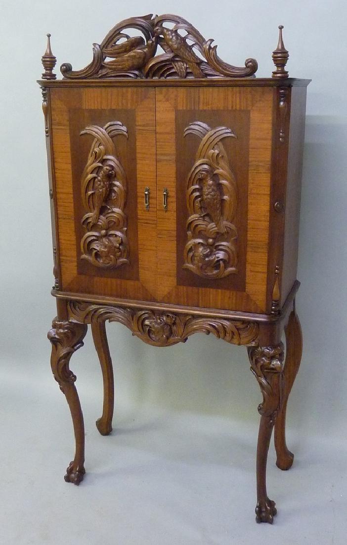 Circa 1920's Two Door Cabinet with Carved Birds on (1 of 6)