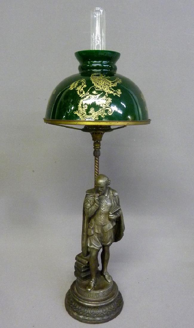 Circa 1880's American Gas Table Lamp with Shakespeare