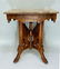 Burl Walnut Circa 1880's Marble Top Parlor Table with - 2