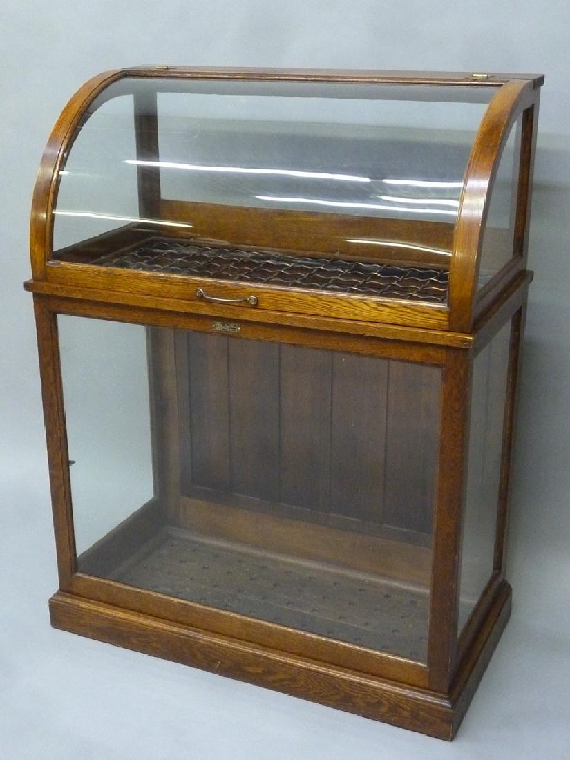 Circa 1900 Oak Curved Glass Cane Case from early (1 of 5)