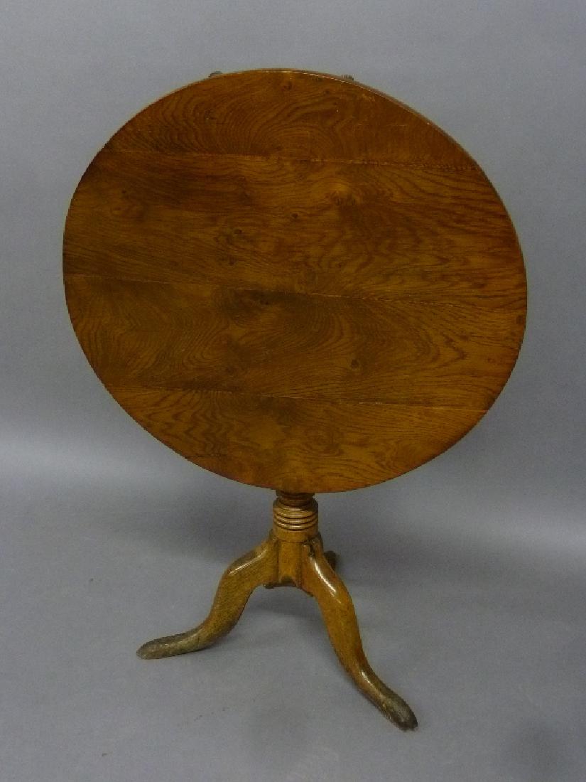 18th Century English Solid Elm or Oak Tilt Top English (1 of 5)