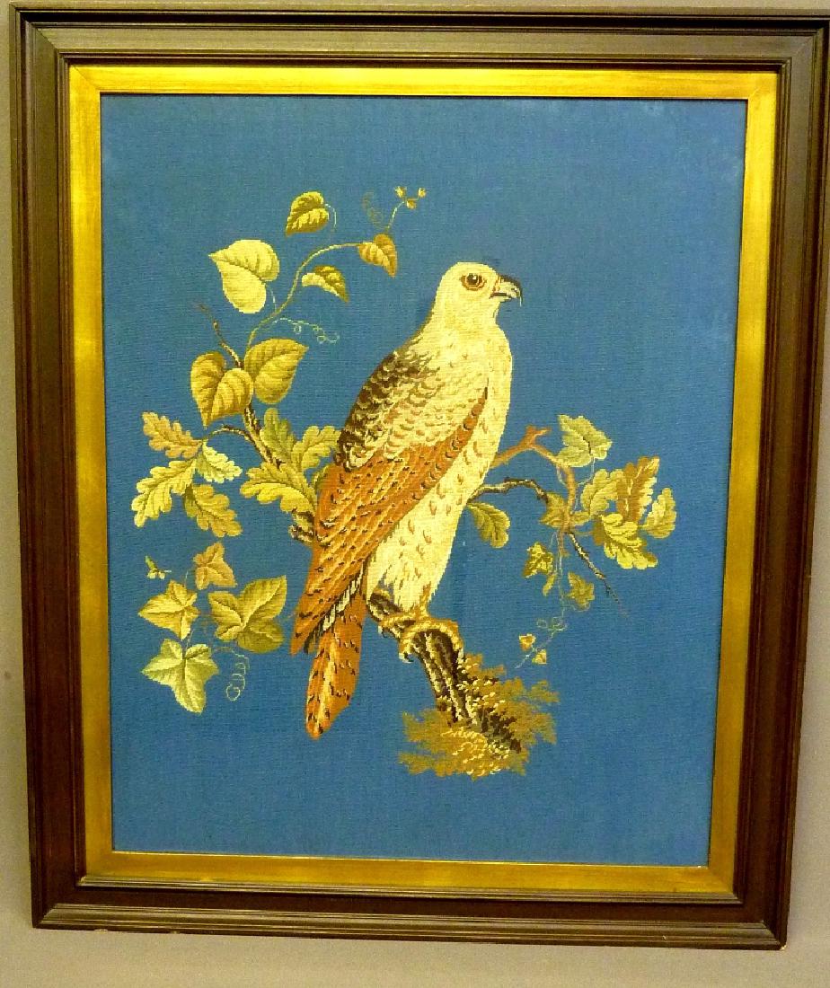 Large Late 19th/early 20th Century Petit Point of bird (1 of 5)