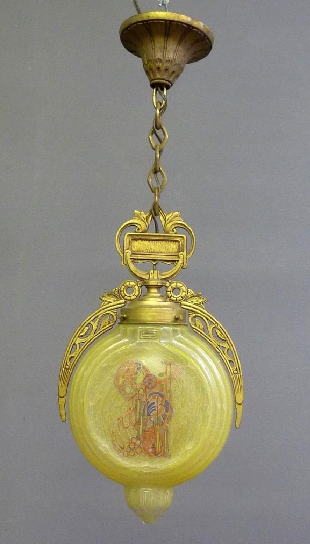 Unique 1920's Art Deco Ceiling Fixture with Original (1 of 3)