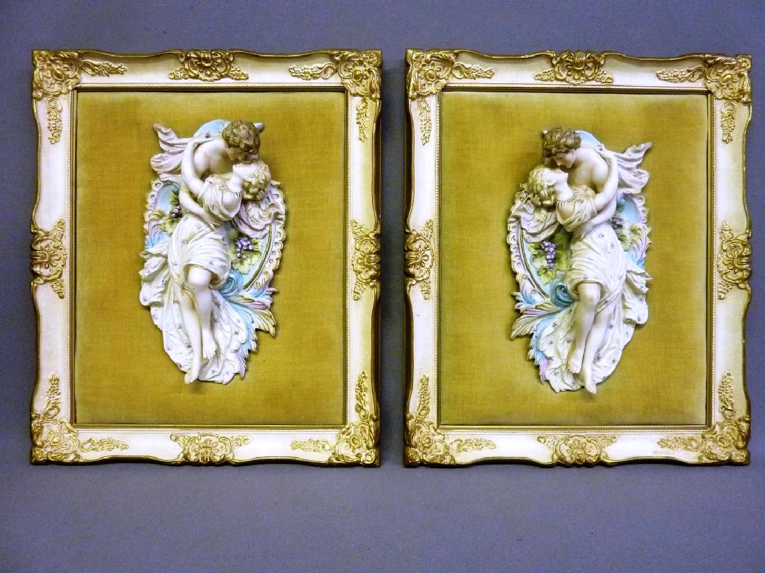 Bisque Romantic Scenes in Paint Decorated Original (1 of 3)