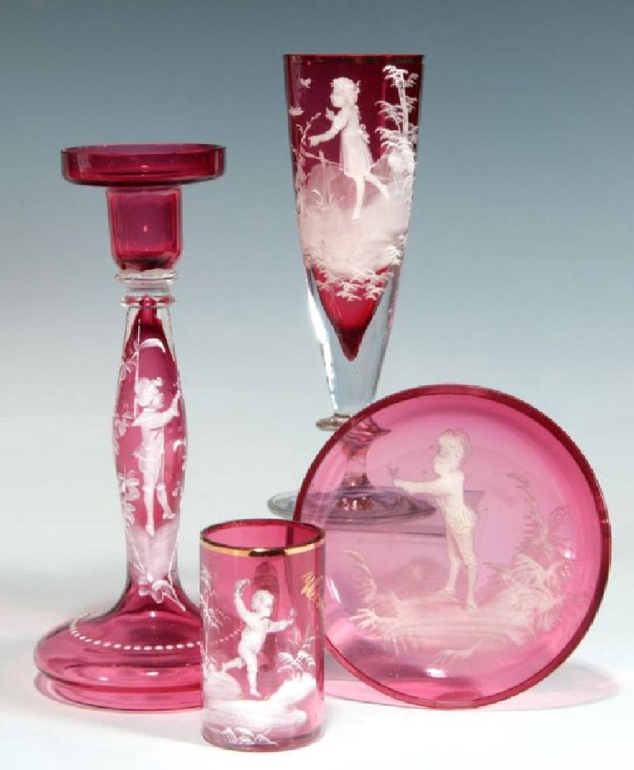 19th  Century Mary Gregory Cranberry glass, including (1 of 7)