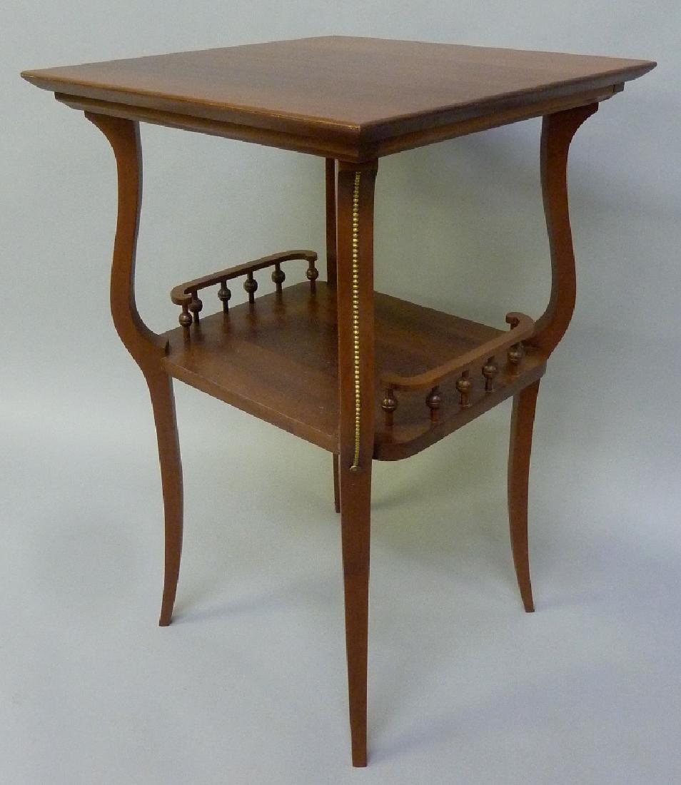 Circa 1900 Mahogany Parlor Table with Brass Bead Trim (1 of 1)