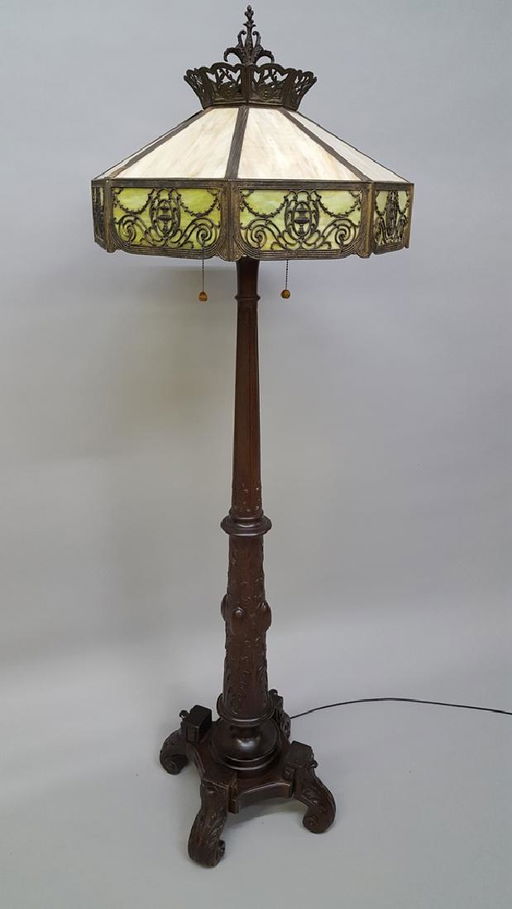 Circa 1920 S Great Carved Wooden Floor Lamp With Period