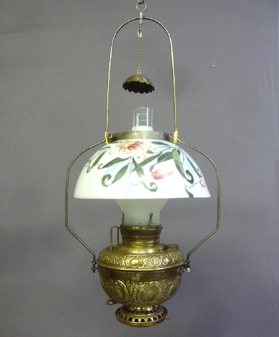 Signed "The Miller Lamp" Oil Lamp Hanging Lamp fancy