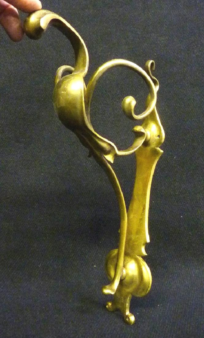 Circa 1910 Superb Brass Art Nouveau Hat & Coat Hook -: Circa 1910 Superb Brass Art Nouveau Hat & Coat Hook - height 14" width 5" depth 8". Great old patina.