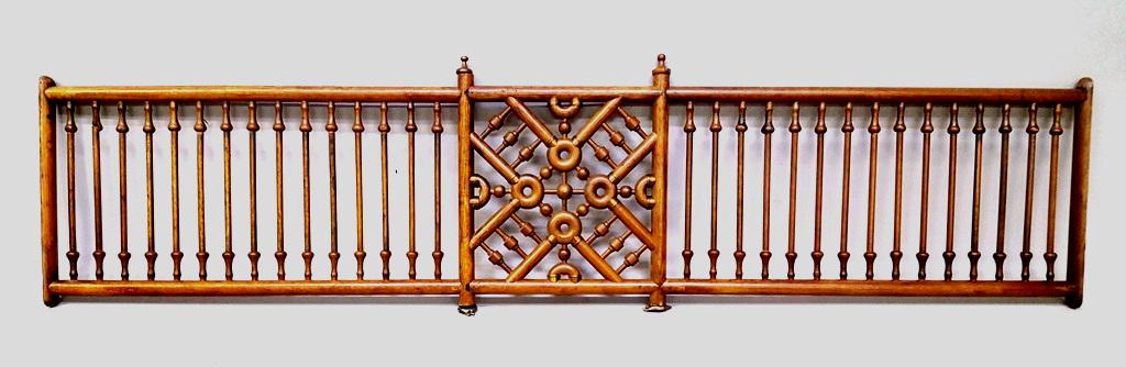 Circa 1900 Oak House Interior Stick & Ball Fretwork -: Circa 1900 Oak House Interior Stick & Ball Fretwork - longest 60" hgt 15". Good condition. Found in St Paul MN home