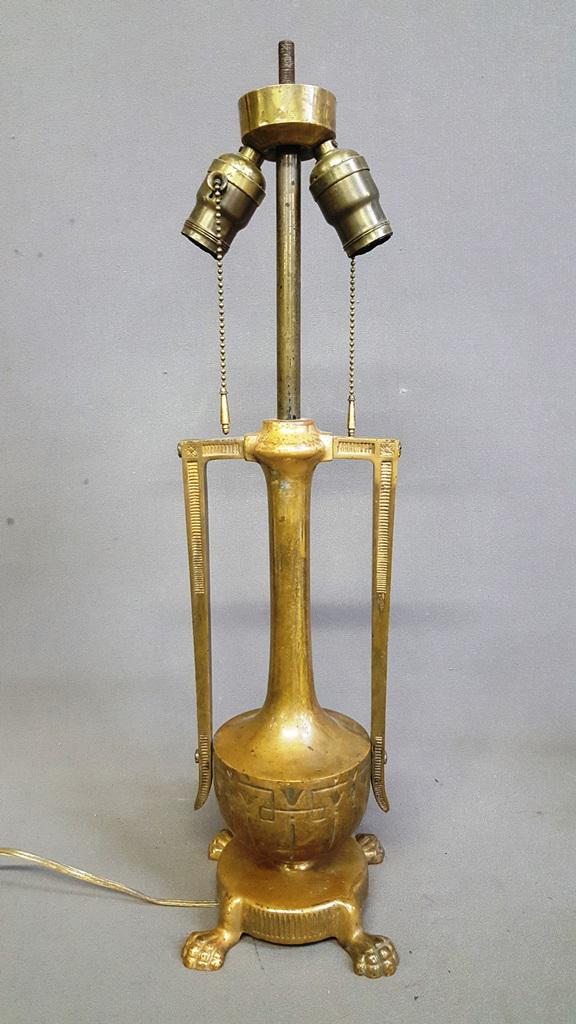 Circa 1920's Solid Brass Moe Bridges Claw Foot Lamp: Circa 1920's Solid Brass Moe Bridges Claw Foot Lamp Base - hgt 23.5" w 6" . High quality. Good condition. Found in St Paul MN.