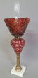 Circa 1850 Cranberry Cut to Clear Oil Lamp w/Cranberry - 2