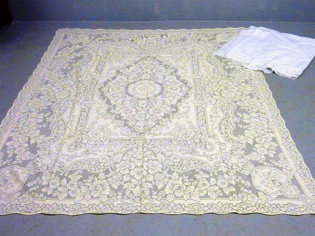 2 TABLE CLOTHS FROM ST PAUL MN EST. BOTH ABOUT 87: 2 TABLE CLOTHS FROM ST PAUL MN EST. BOTH ABOUT 87" X 72"---- X 2