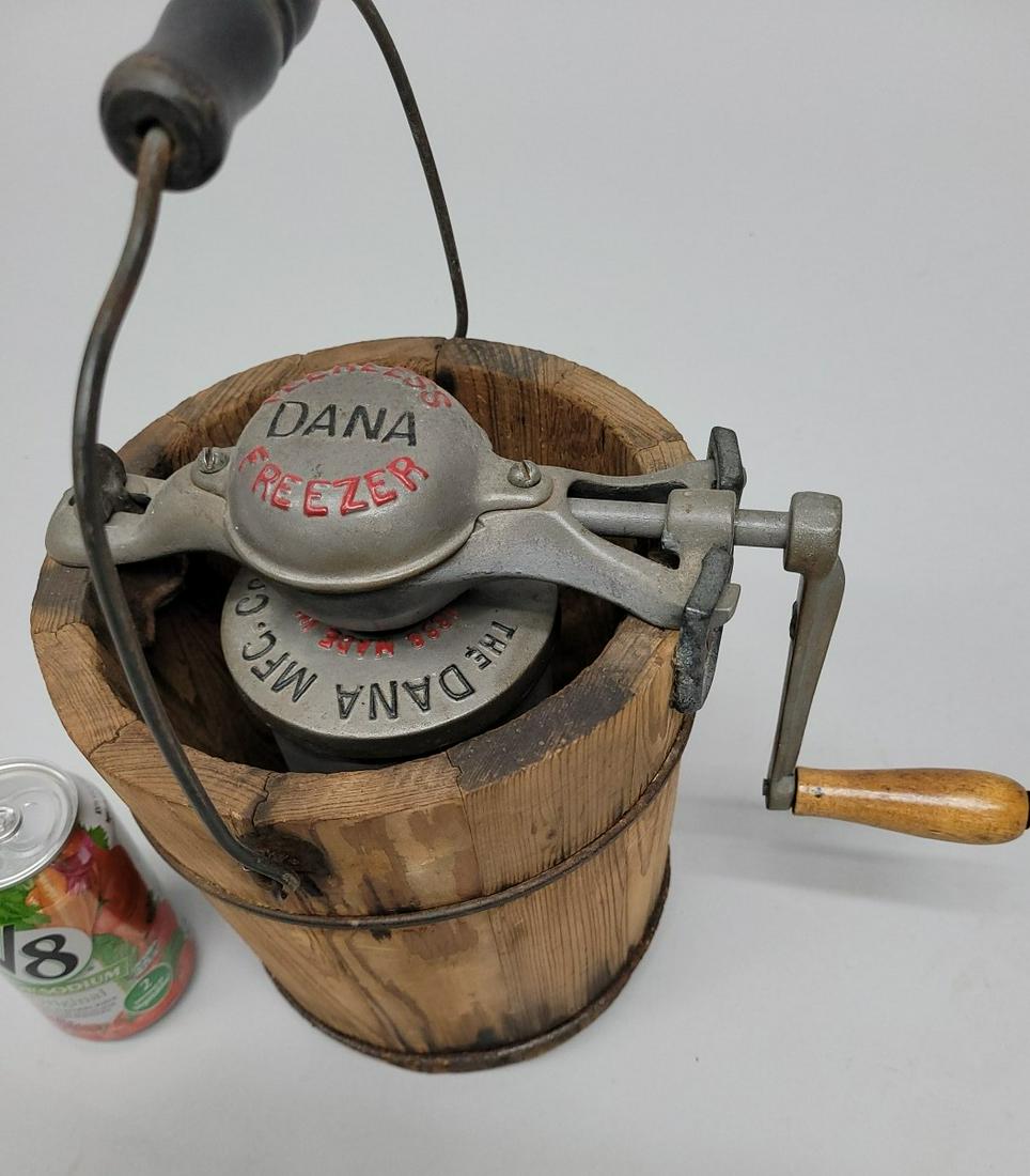 Signed Ice Cream Maker (Peerless Dana Freezer, Dana MFG Co. Cincinnati, Ohio) hgt 14" dia. 8". Very (1 of 4)