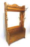 American 1/4 Cut Oak Massive Halltree with Shelf Above for Hats and Lift Seat For Storage - height