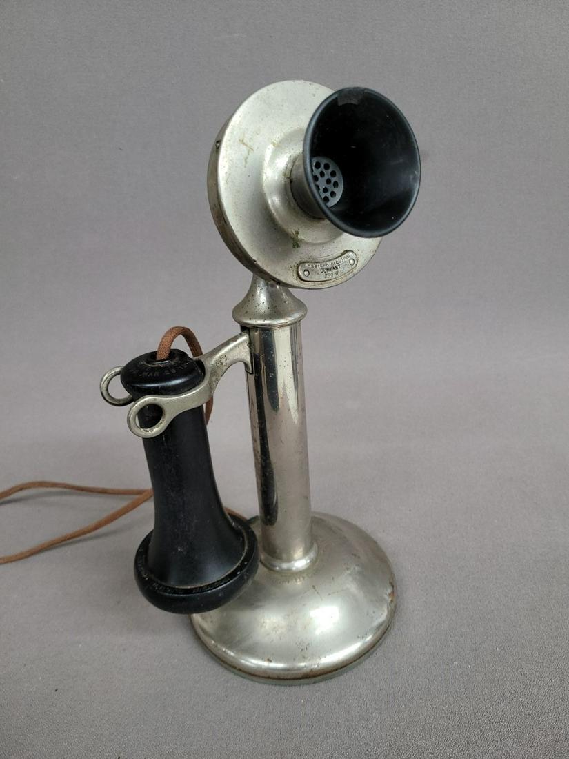 Early Chrome Plated American Western Electric Co. Telephone - dated 1900 pat. Applied for Dec.4th. (1 of 6)