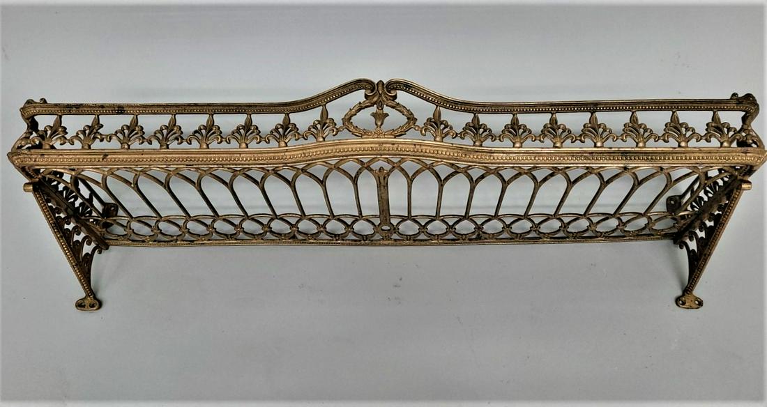 Circa 1900 Solid Brass Pullman Train Car Luggage Rack signed Dayton MFG. Co. Dayton Ohio. (1 of 5)