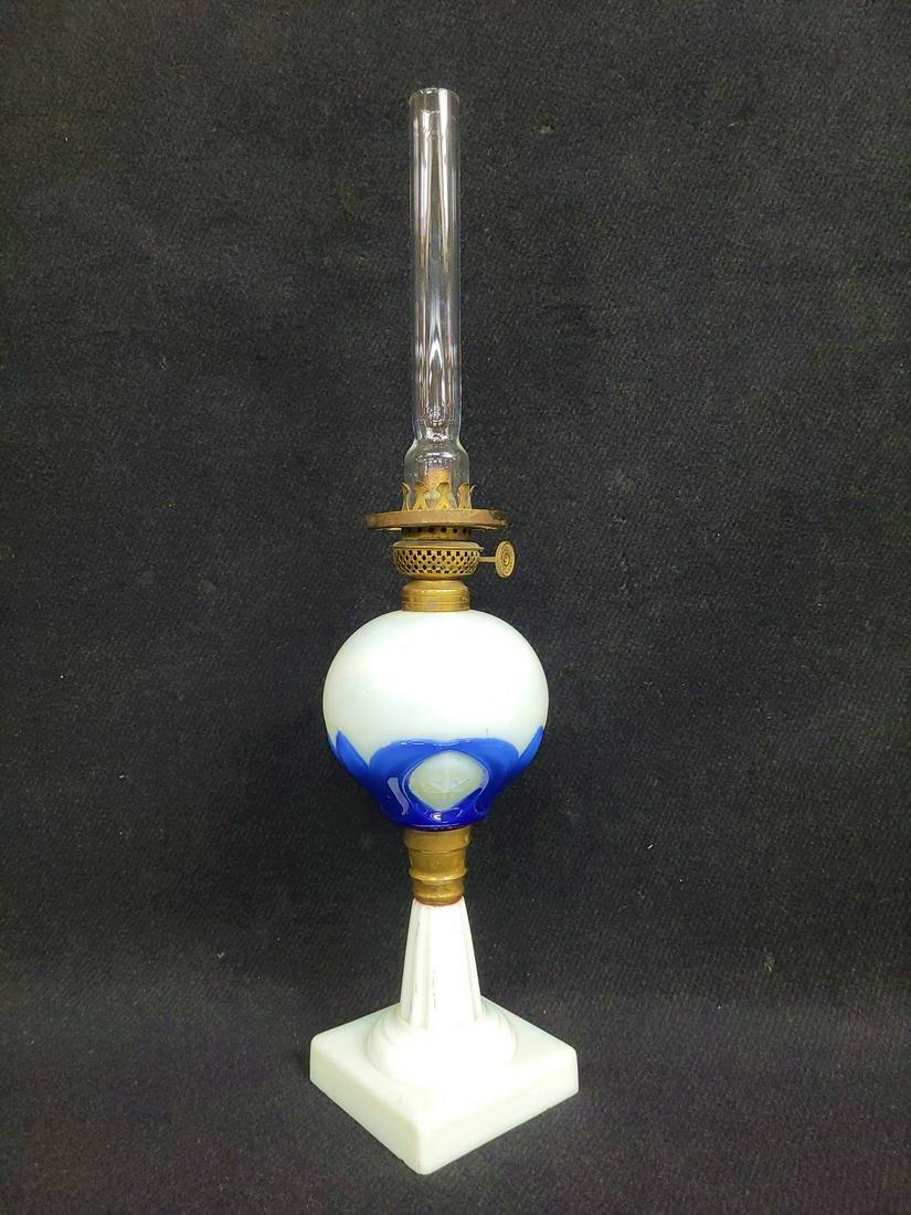 Antique Atterbury Oil Lamp , Dated 1862, Tulip & Star Pattern,  marked March 4th & June 3rd, Overall (1 of 8)