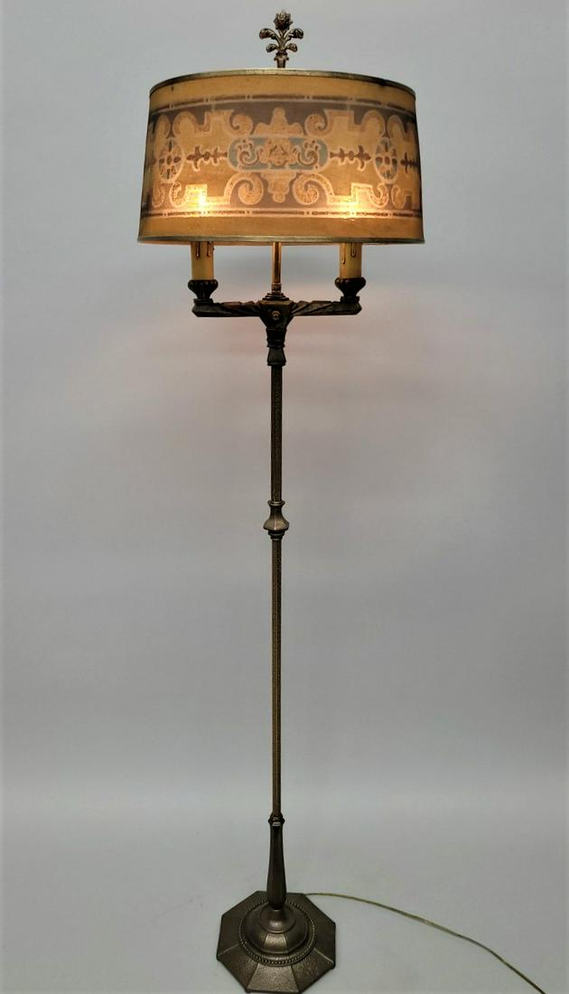 Circa 1920's Signed Rembrandt Floor Lamp with Signed Rembrandt wire shade - hgt 67" dia. Of shade. (1 of 7)