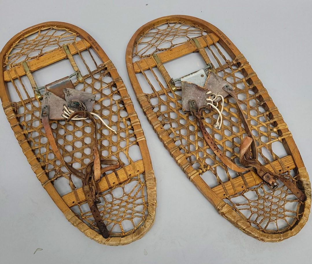 Snow Shoes signed AFH & Co. Wallingford, VT USA - dated 1943 - Very good condition. L 28" w 13". (1 of 3)