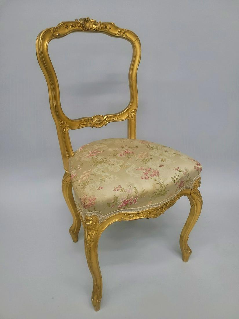 Circa 1900 Original Gold Leaf Chair with Period Fabric (1 of 2)
