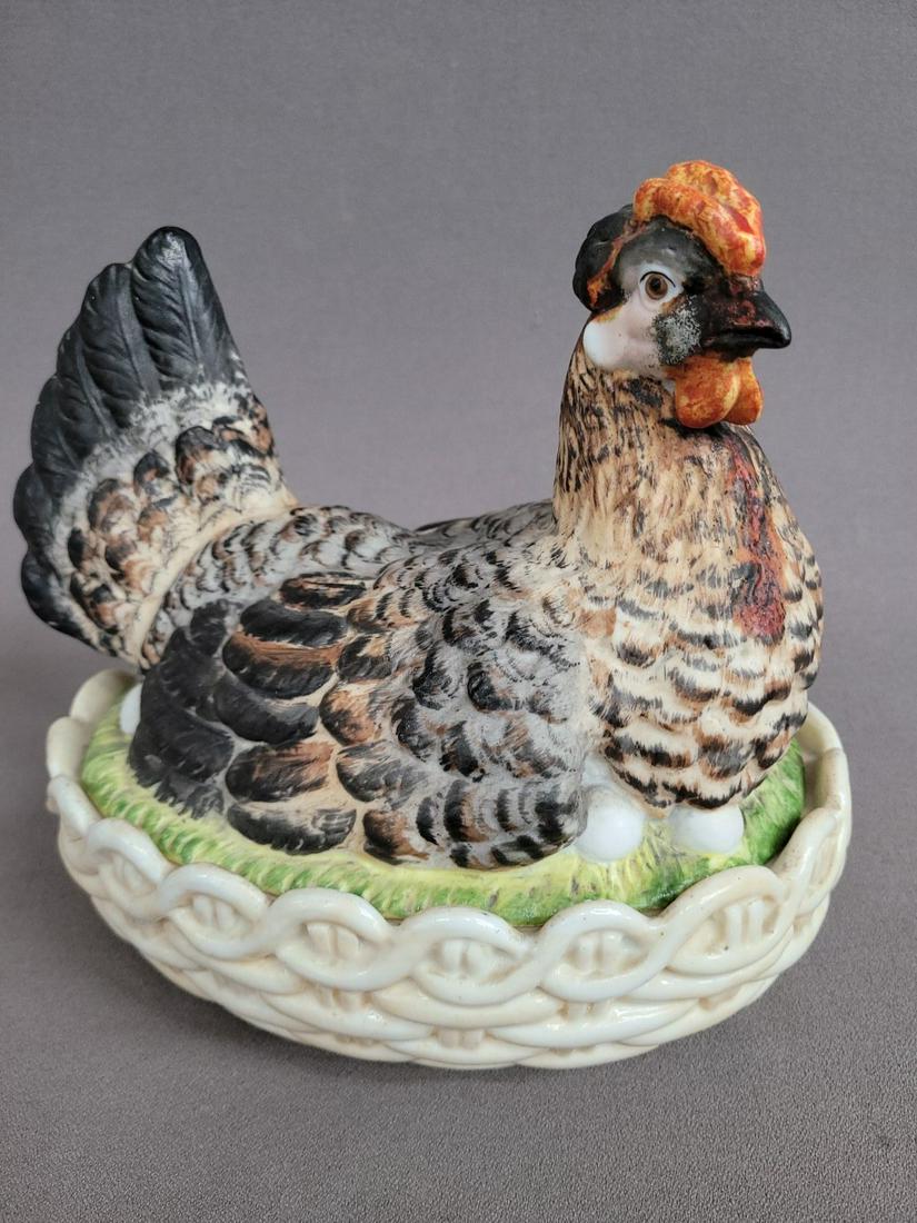 19th Century Staffordshire Hen On Nest Tureen. Has  nice original color and is unaltered. The (1 of 3)