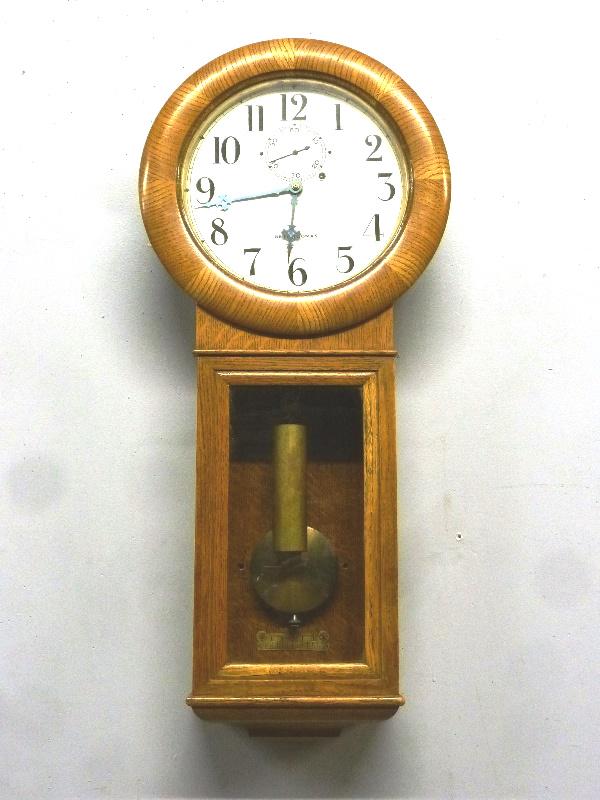 Signed "Seth Thomas" No. 2 Regulator with Metal Painted Dial, Weight driven & 1/4 Cut Oak Case   - (1 of 10)