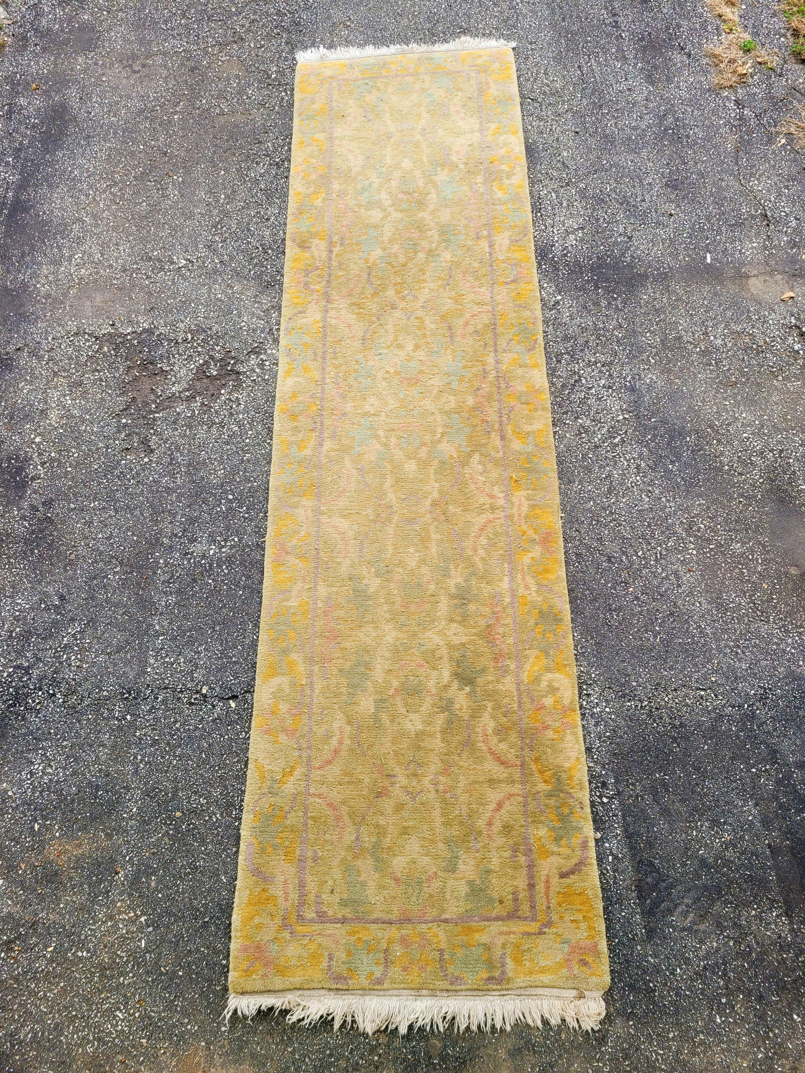 Hand tied Oriental Runner - 9'6" by 30". Found in Eau Claire WI home. (1 of 4)