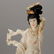 82: A CARVED & PAINTED IVORY FIGURAL GROUP, Hgt.10 1/2" - 2