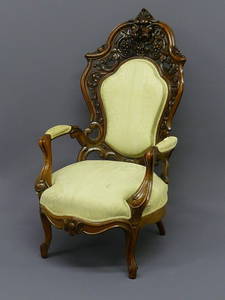 179: J & JW MEEKS LAMINATED ROSEWOOD ARMCHAIR, CIRCA 18