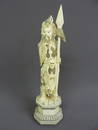 65: A FINE 26" CHINESE CARVED IVORY WARRIOR/DEITY stand