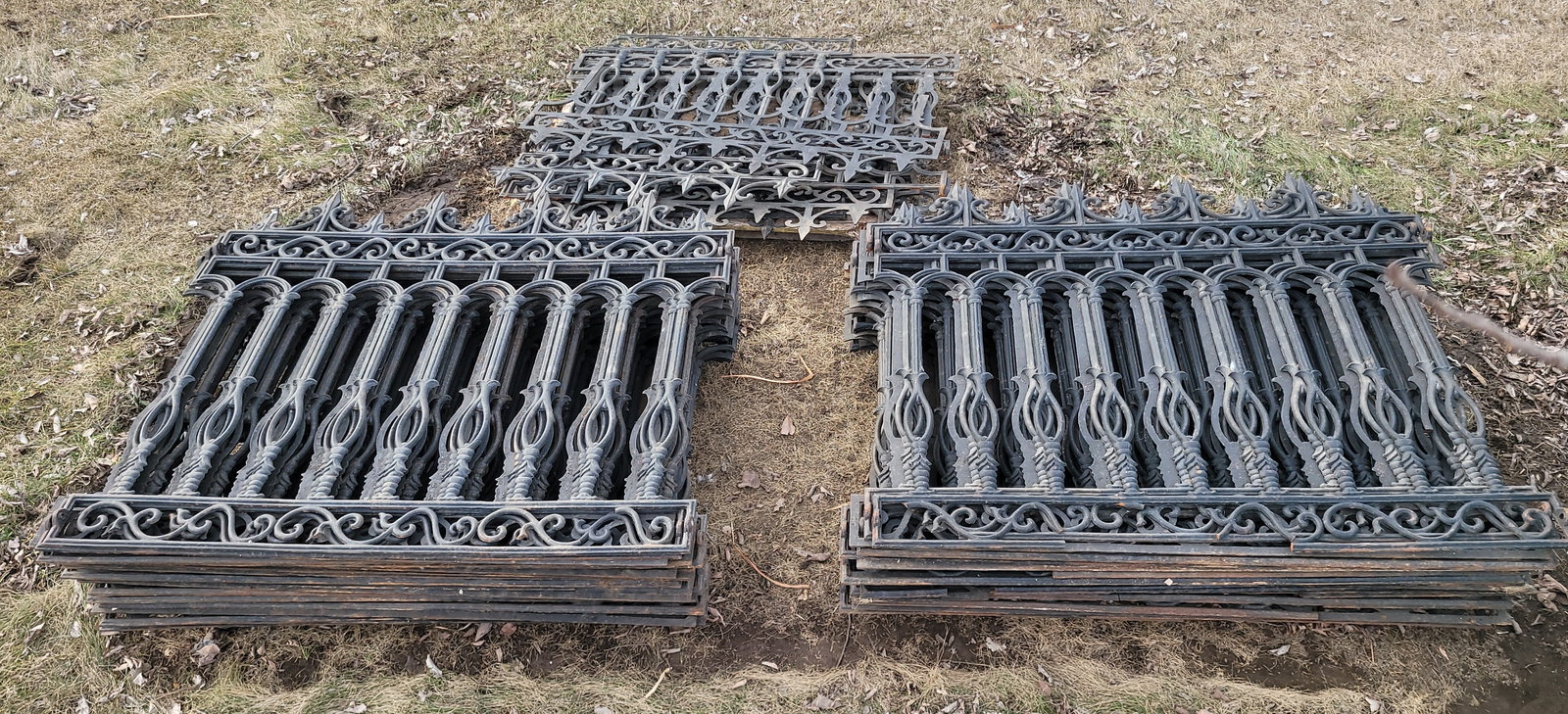 200 feet of Victorian Style Cast Iron fence including 38 sections of fence 56" tall & 64" wide (1 of 5)