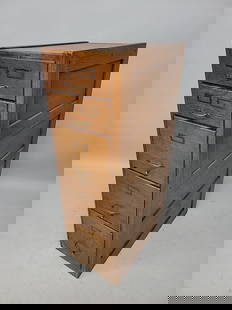 Circa 1910 Signed Weis 1/4 cut Oak File Cabinet - very good original finish & condition. H 52" w: Circa 1910 Signed Weis 1/4 cut Oak File Cabinet - very good original finish & condition. H 52" w l6.5"d 27.5". Found in Rice Lake WI collection.