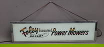 Mid century Light Up sign for  (Foley Rotary Power Mowers - Guaranteed) Good working condition. W