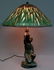 334A: Signed Handel Cattail Overlay Lamp