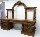 Massive Heavily Carved Oak Sideboard with Massive Fruit