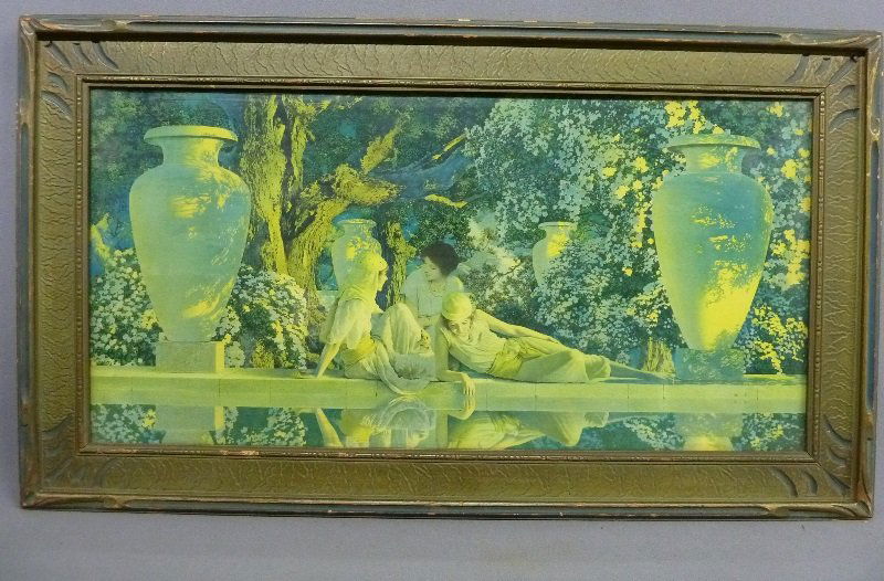 Circa 1920's Signed Maxfield Parrish in original frame: Circa 1920's Signed Maxfield Parrish in original frame - height 20" width 35" - good condition - frame a little nicked.
