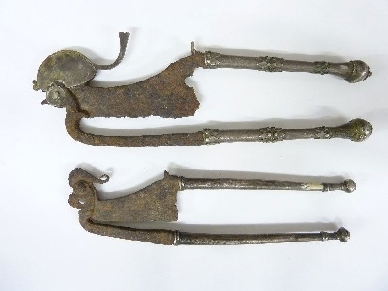Probably 19th Century Two Asian Beetle Nut Cutters (1 of 2)