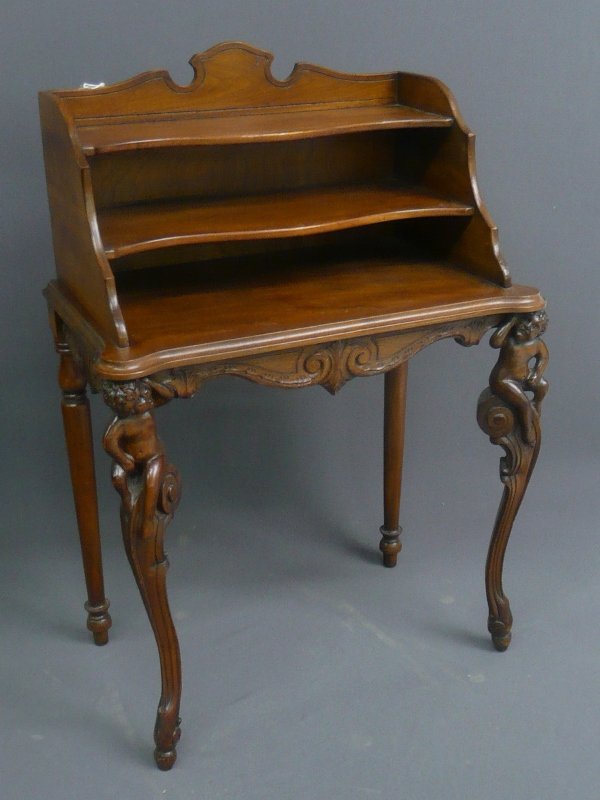 Circa 1920,s Hand Carved  Walnut Stand with Children on (1 of 2)