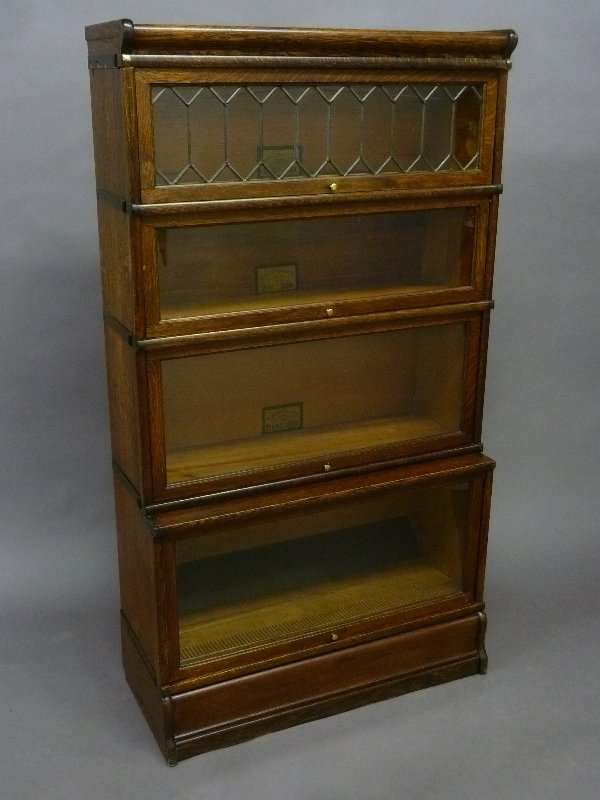 Wonderful 1/4 Cut Oak 4 High Stacking Bookcase with (1 of 3)