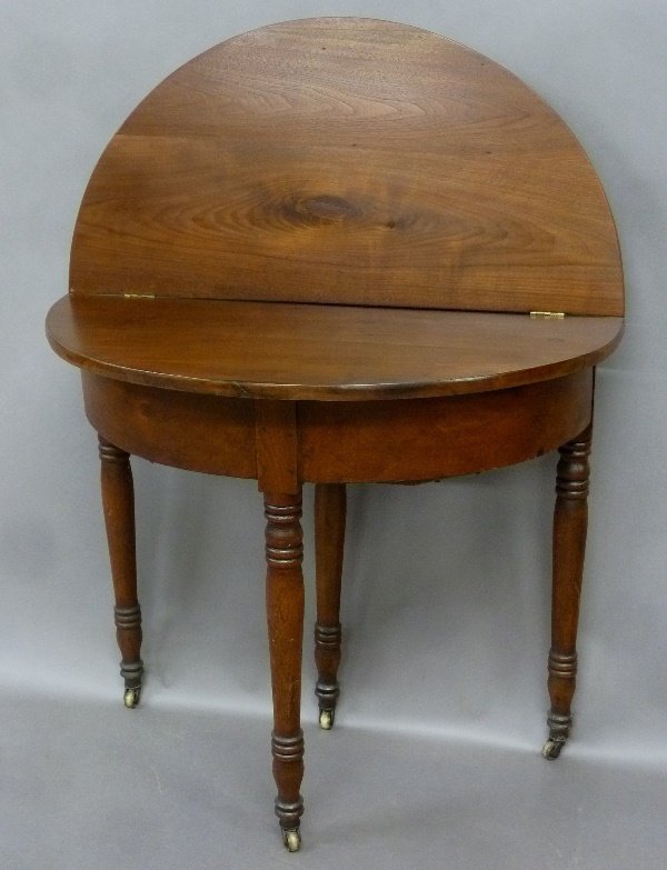 Circa 1860 American Hand Made Country Walnut Flip Top (1 of 6)