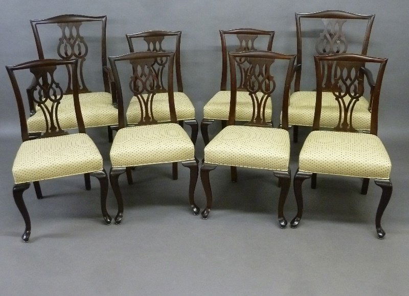Set of 8 High Quality English Chippendale Dining Chairs (1 of 4)