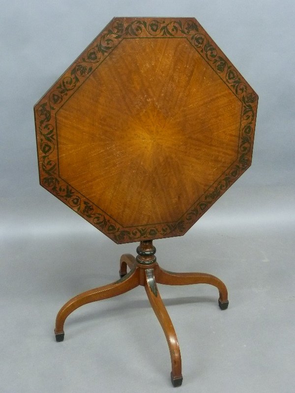 Wonderful Circa 1920's Edwardian Satin Wood Tilt Top (1 of 4)