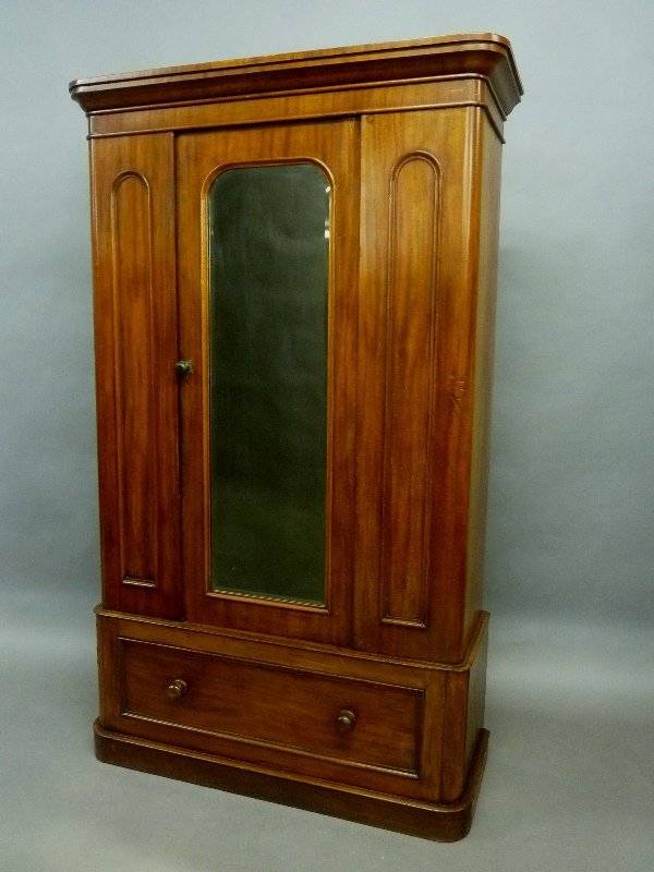 Circa 1860's Early Victorian Mahogany Single Bevel Door (1 of 3)