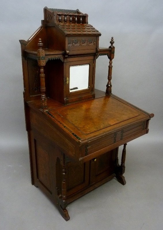 Fantastic Circa 1870's Burl Walnut Captains Desk by (1 of 9)